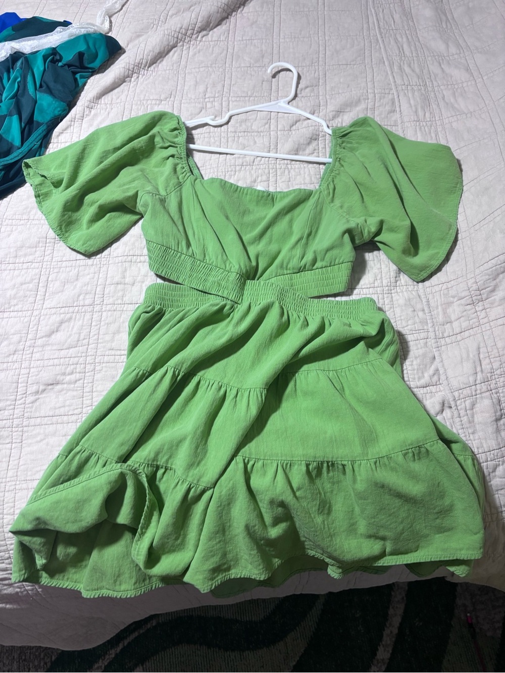 Green Smocked Waist Sundress